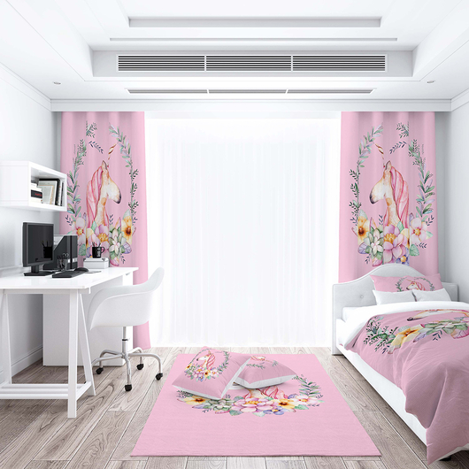 Moire Co Çelenk Unicorn Pembe 6 Parça Pike Takımı - CH4286-1